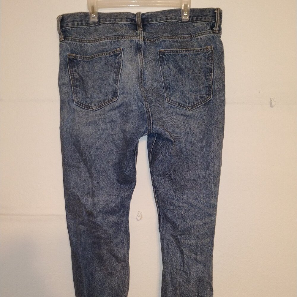 (2 Pairs) Distressed Black & Denim Old Navy Original Taper (36W 30L)